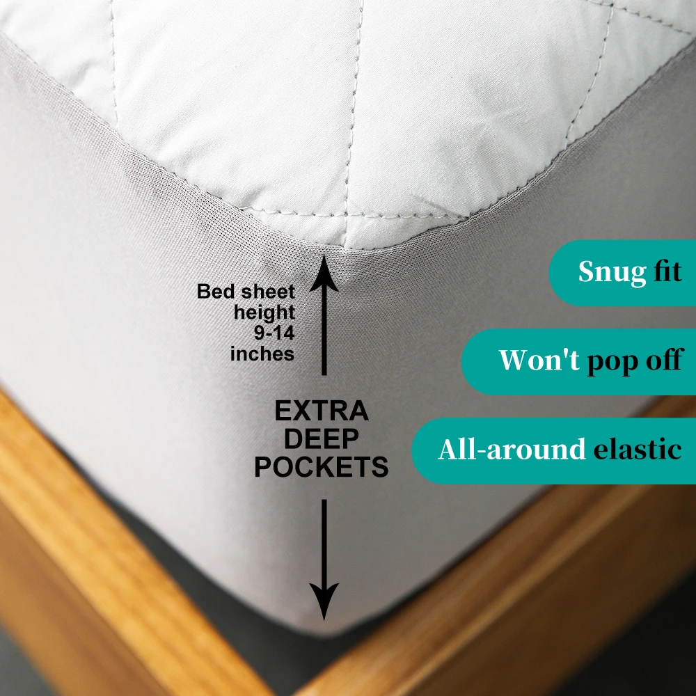 100% Cotton Anti Bacteria Hypoallergenic Water Proof Mattress Protectors Hotel Quality Mattress Protector Waterproof