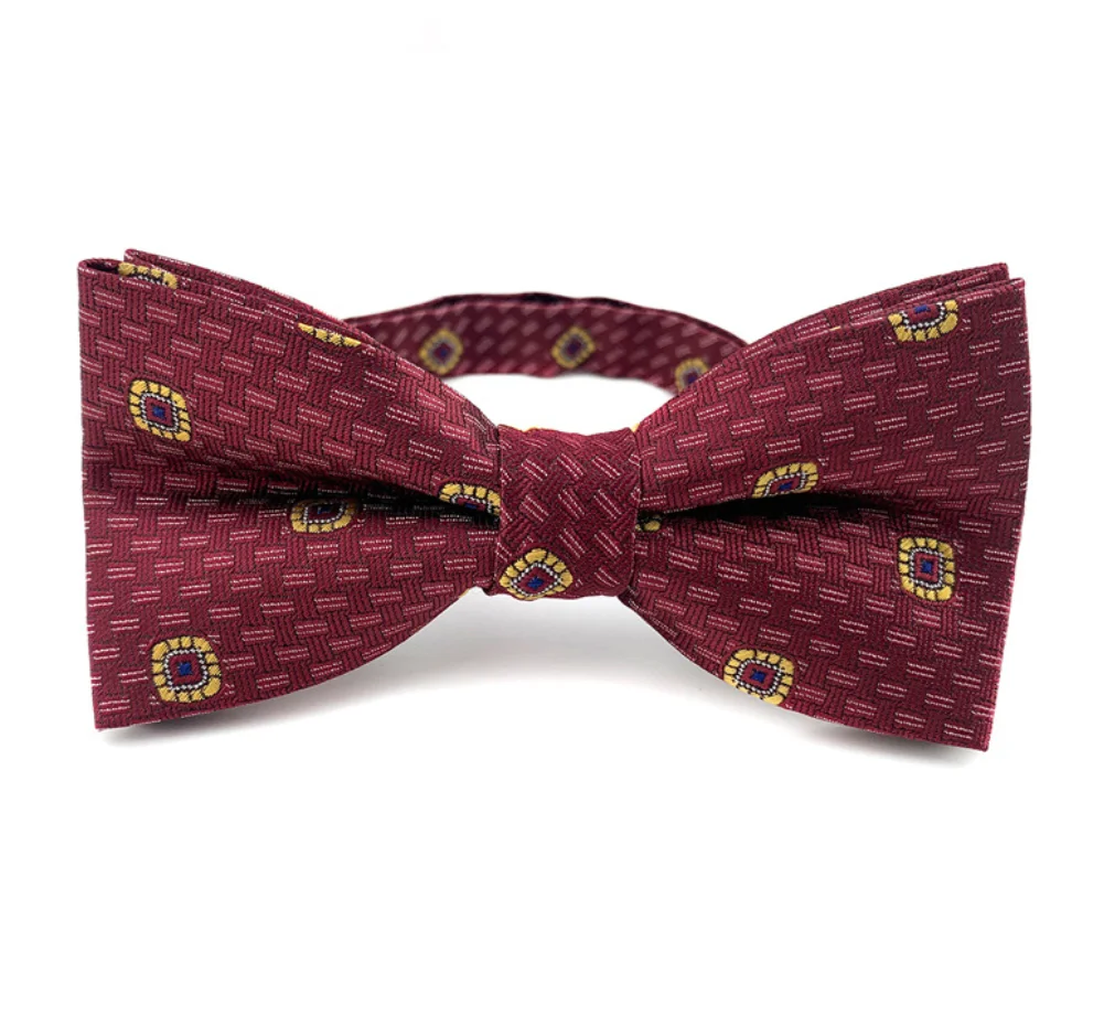 Hot Sales Luxury Paisley Bow tie Custom Jacquard Woven Polyester Lattice Bow ties For Men