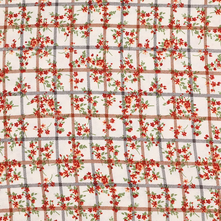 2022 new design small flowers 100% spun rayon challis fabric for shirts
