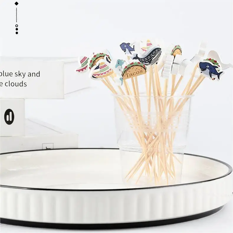 Cocktail Umbrella Bamboo/Wood Toothpicks Cupcake Toppers Cocktail Picks Party Supplies Decorative Cocktail Toothpicks