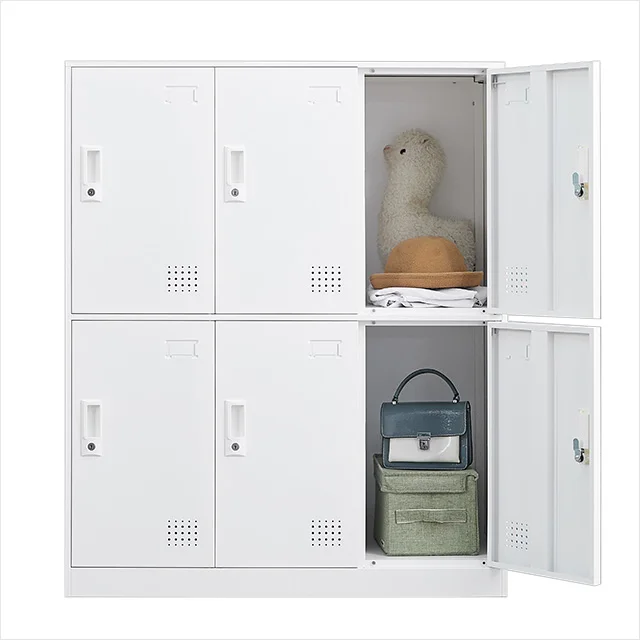 Six Door Steel Cabinet Used Metal Wardrobe Cabinet Steel Charging Locker