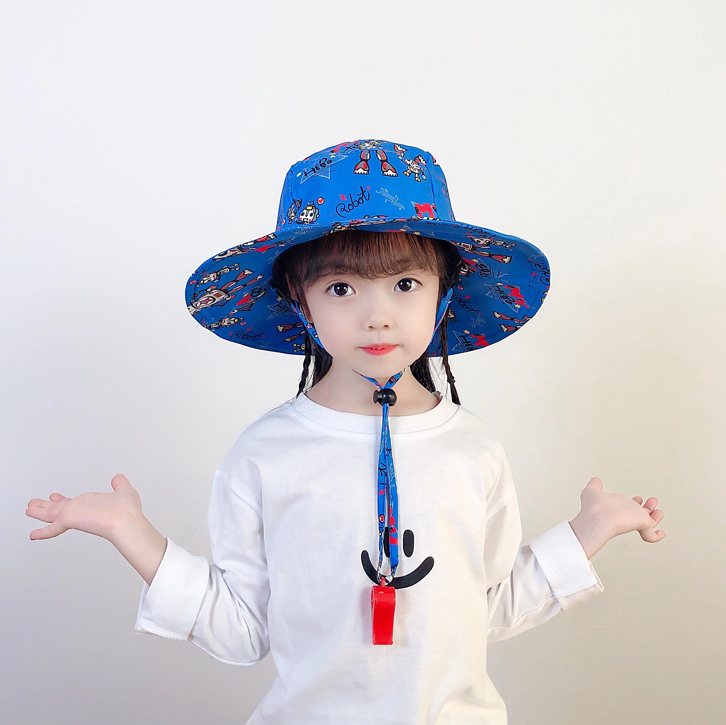 Summer UPF 50 Sun Protection Toddler Kids Boys Girls Adjustable Wide Brim Baby Bucket Hat Beach Hat