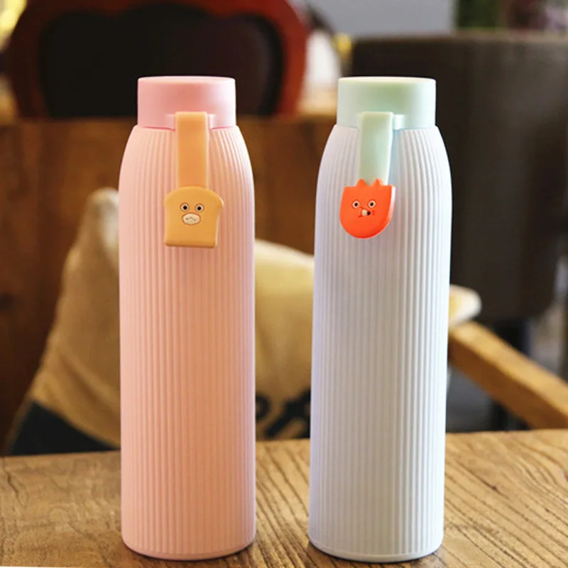 Striped water bottle sealed leak proof, lovely fresh water bottle 310ML glass water bottle