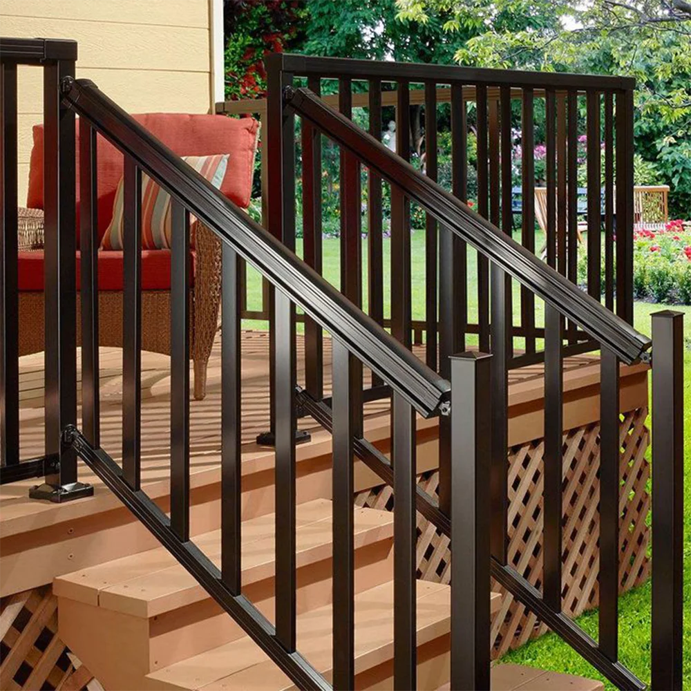 Factory Wholesales of Indoor Black 1/2'*44' Powder Coated Plain Straight Wrought Iron Railing Balusters Metal Stair Spindles