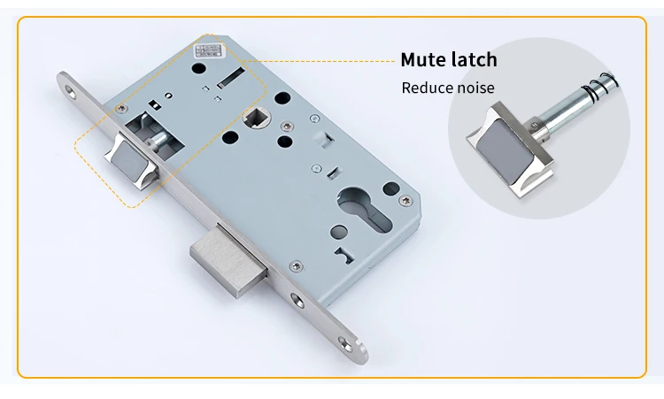 Euro Mute Mortise Lock with quiet latch bolt