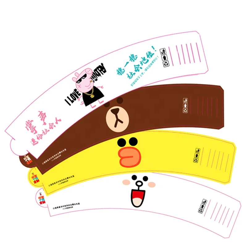 
500pcs can print your logo white paper 5cm H custom printed paper cup sleeves 