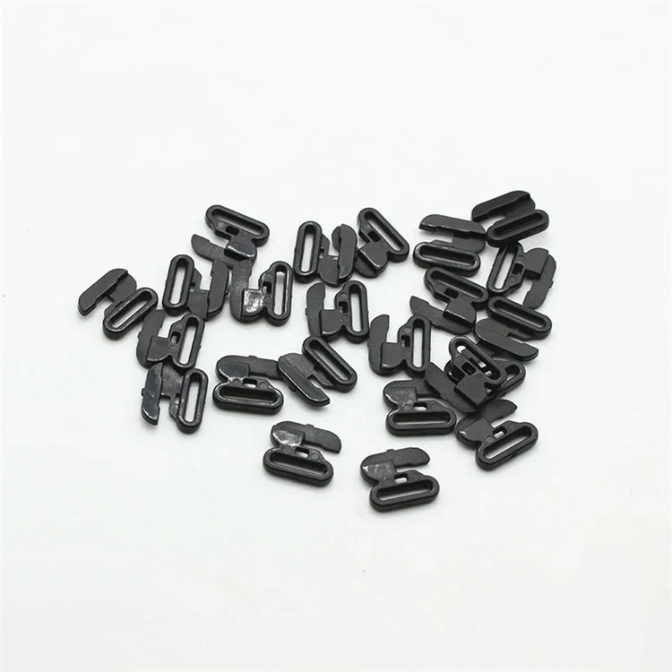 10mm 0.39inch wholesale black shoulder strap slide fastener small clips plastic bra hooks