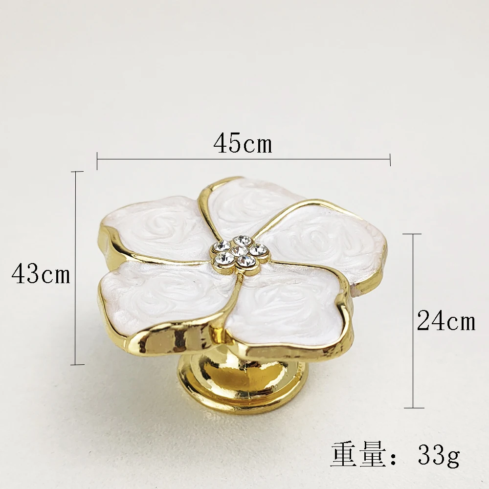 enamel flower drawer knobs cabinet handle M4 screw