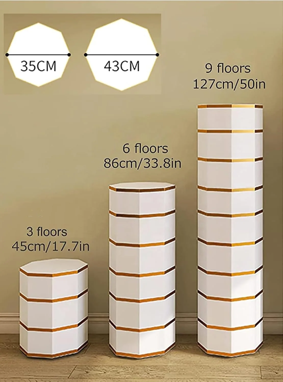 Multifunctional plastic white Round 7tiers Freestanding rotating 360 Degree shoe rack storage Organizer cabinet on Wheels