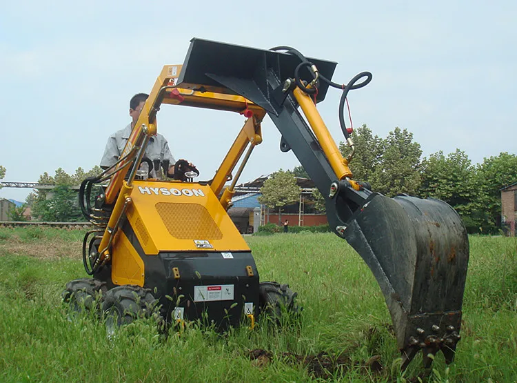 small multifunctional mini skid steer earth auger/ post hole diggers loader machine, mirco mini digger mini excavator for garden