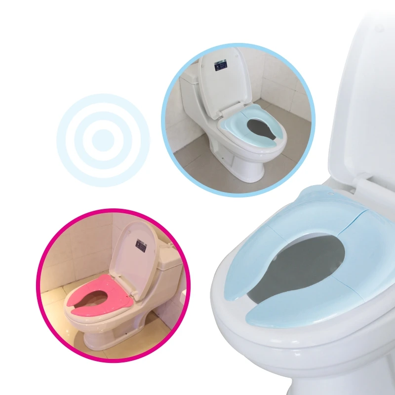 Portable and Foldable Travel Potty Training Seat Cover Set for Children Washable Toilet Training Seat Set