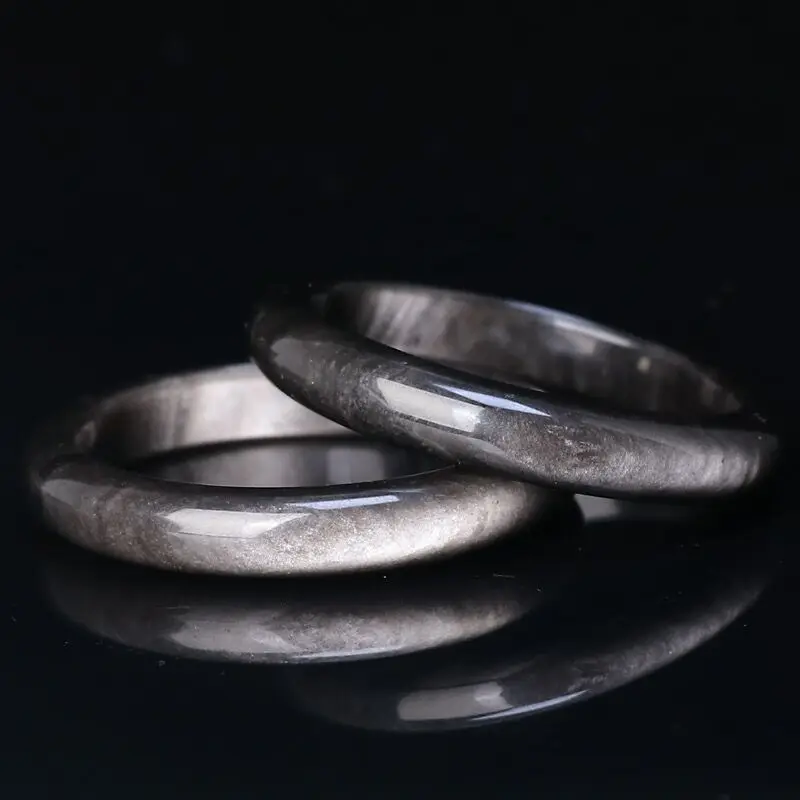 High Quality Natural Stone Silver Obsidian Bangles Natural Bangle Purple Crystal Women Charm Bangles Adult