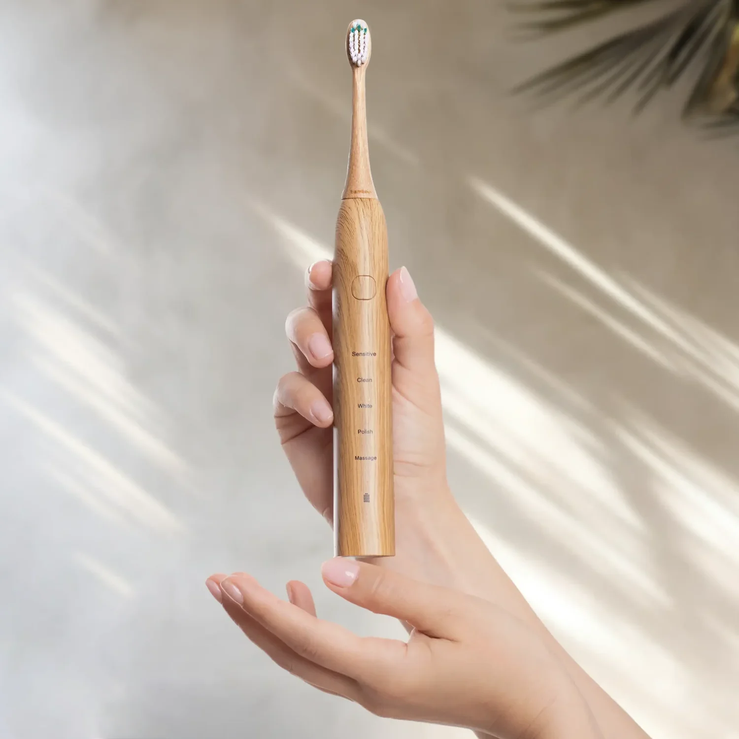 Bamboo sonic electric toothbrush high quality motor cleaning efficiency adult electric biodegradable toothbrush