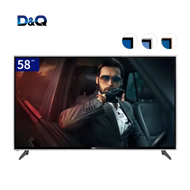 Китай (материк) D & Q фабрика 58 дюймов android 9,0 Телевизор со smart tv 4K из закаленного высокой цветной ЖК-телевизор