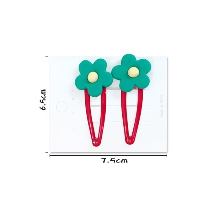 2pcs/set Korean small flower hair pins Cute candy color girls clips for hair water sweet girl drop hair clip