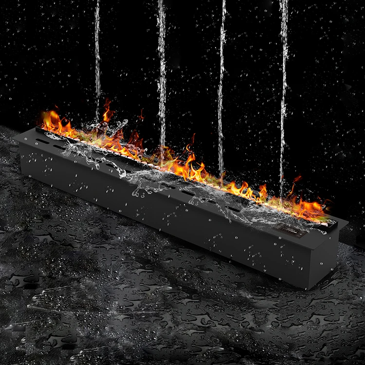 Wet-proof Led Flame Decor Outdoor Backyard Garden 1500MM Water Resistant Background Decoration Humidifier Electric Fireplace