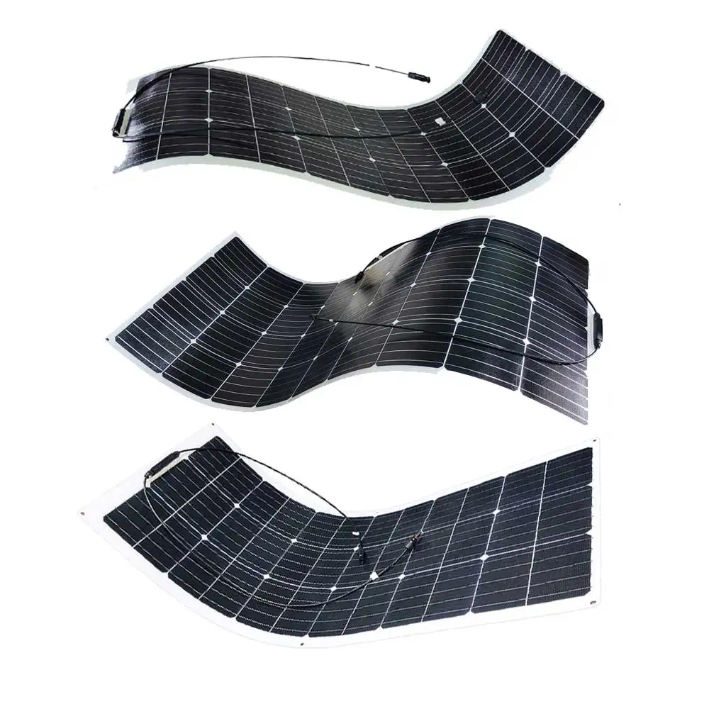 Solar Energy System Set Kit Power Cell Mono Strips Manufacturer Sunpower 100W 200W 300w Etfe Flexible Solar Panel For Boat