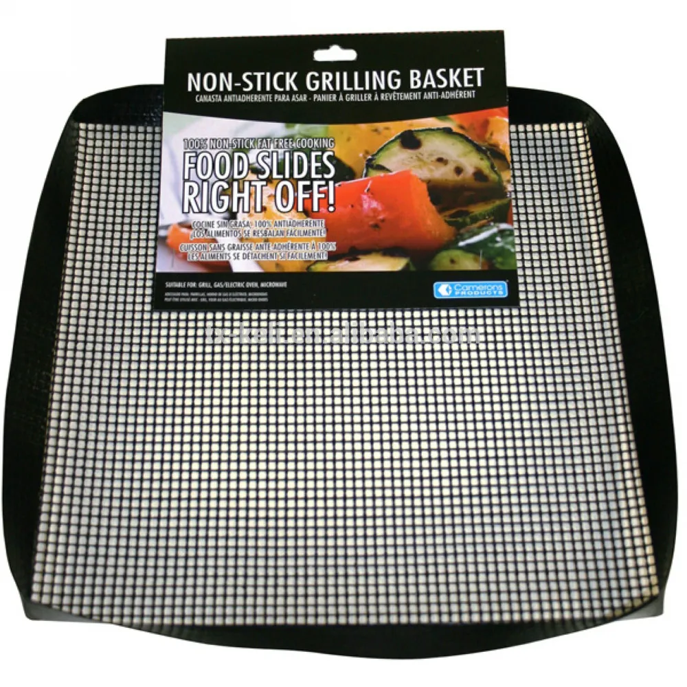 Non-Stick ptfe mesh cooking baking sheet grilling basket reusable fry chips fish oven basket