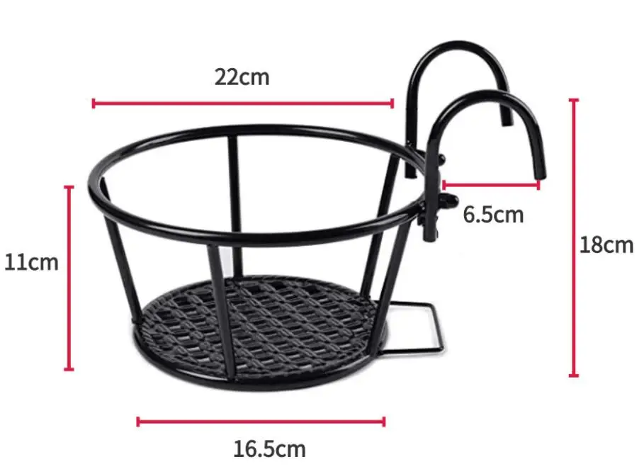 3 Counts Detachable Over The Rail Fence Window Hanging Metal Iron Flower Planter Pot Basket Rack Stand Holder