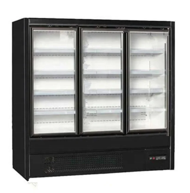 High quality Supermarket frozen food 3 glass door industrial upright freezer for sale