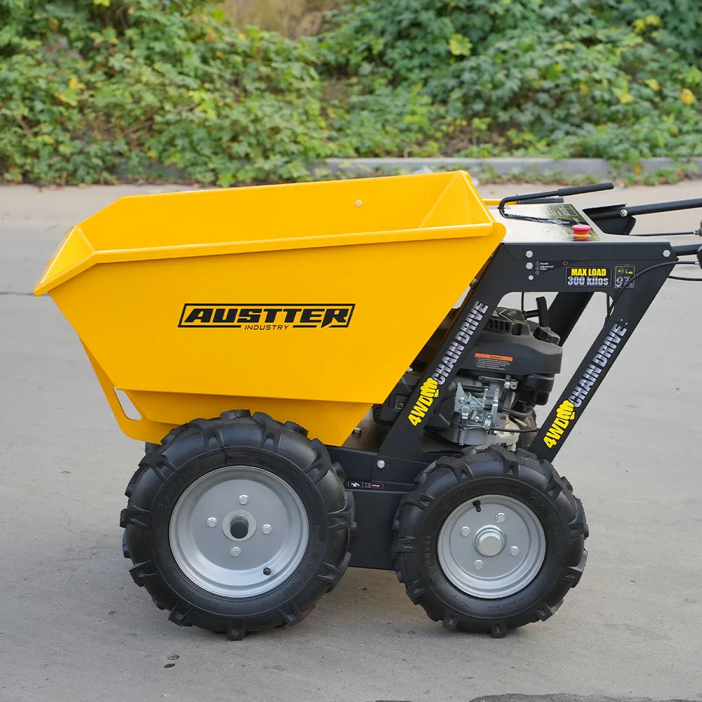 AUSTTER 6.5 Hp Gasoline Motor Powered mini dumper Chinese gasoline motor powered  Wheelbarrow With 250Kg Capacity