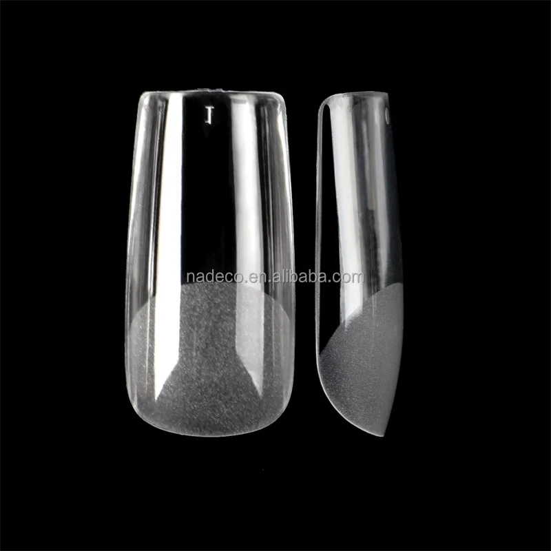 NADECO Wholesale Salon Acrylic Press On Artificial Manicure Medium Square Full Cover False French Gel Nail Extension Tips
