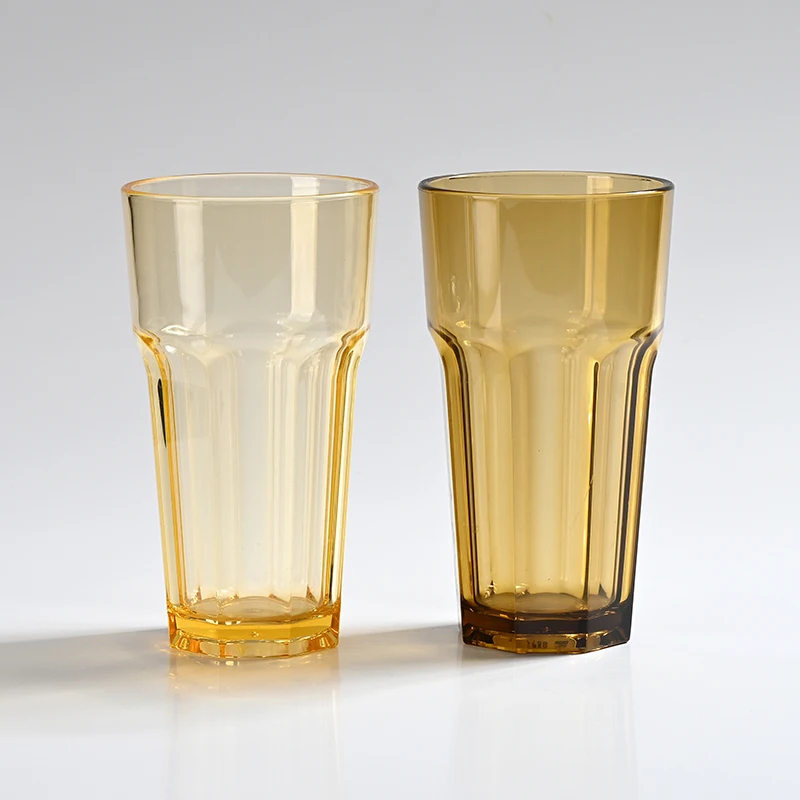 630ml Acrylic Octagonal Commercial Whiskey Cocktail Glass KTV Bar  PC Plastic Water Cup Beer Glass 630ml unbreakable