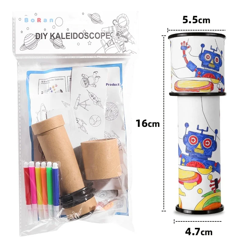 DIY Kaleidoscope with Water Color Pen Kaleidoscope Making Kit for Gifts Party Favors Educational Science Developmental Toy