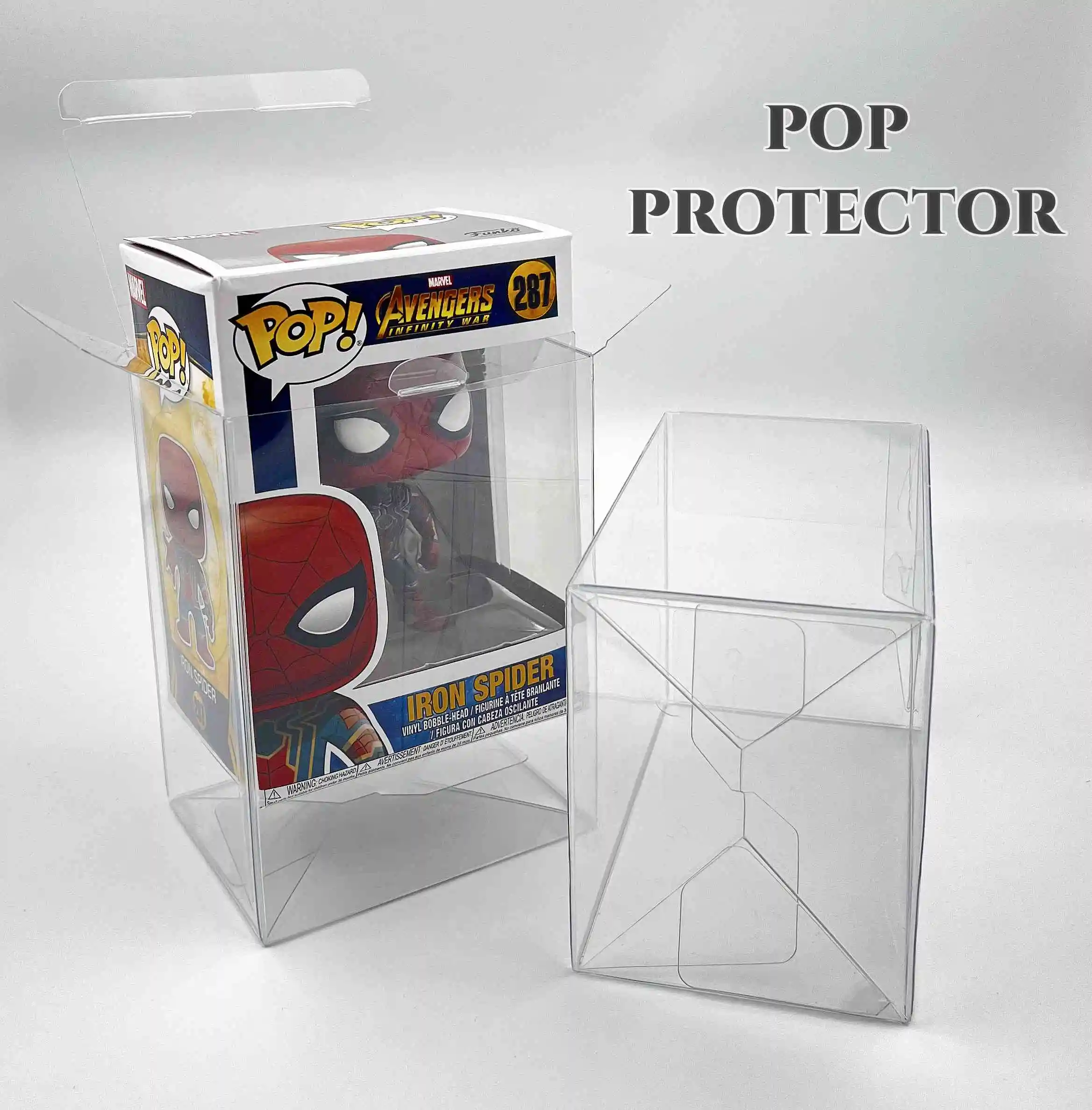 pop boxes clear custom 0.5mm clear PET Funko pop display case with soft crease line