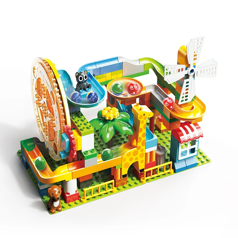 
Fei Le puzzle rotating disc windmill slide building block toy 
