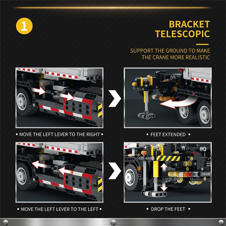 Hot Sale Electric Rc Truck Building Blocks Toys Full-Function Technical Engineering Truck Crane Building Block Brick Set