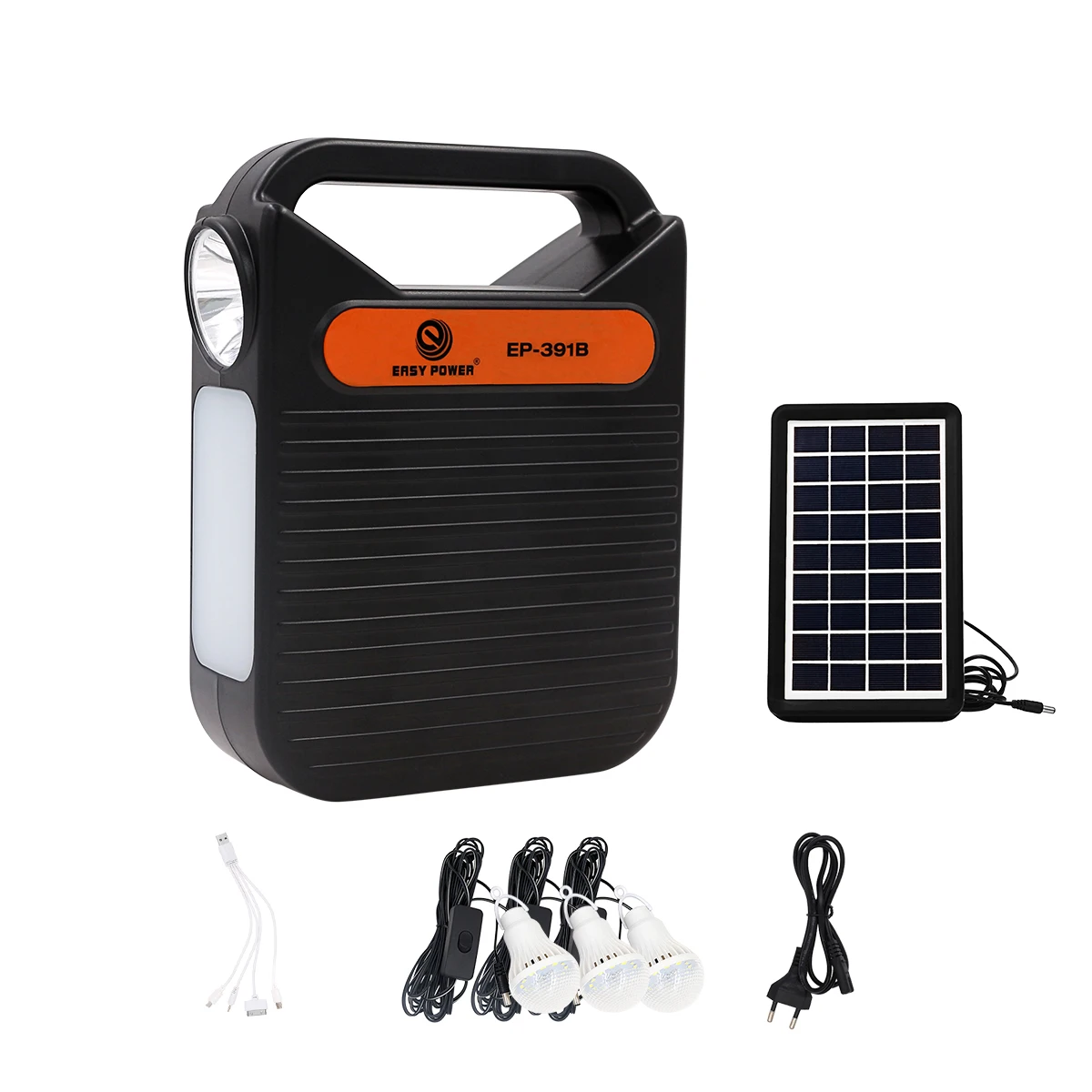 EP-391B Mini Portable Solar Lighting Power System Kits home Powerful China Solar Energy System with Solar Panel and LED Bulbs
