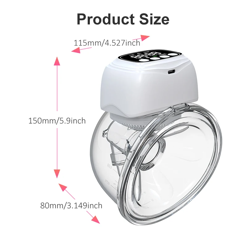 High Quality 1200MAh BPA FREE silicon 3 Modes 9 levels Hands Free Pump Electric Breast Pump Intelligent alert Milk Extractor