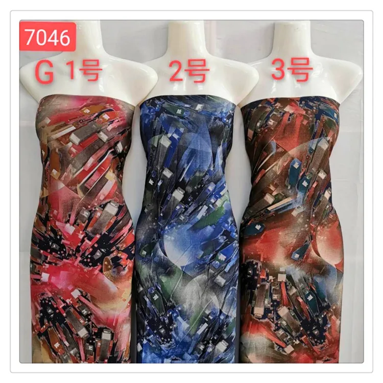 hotsale 100% rayon poplin fabric discharge printed fabric for clothing