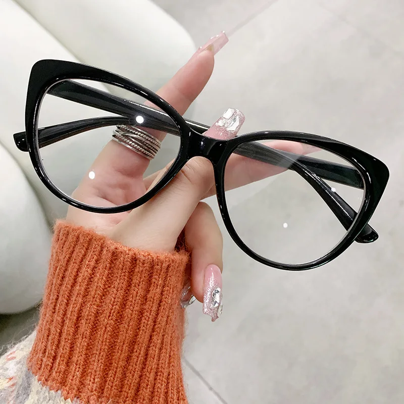 Cat Eye Glasses Frame Female Trend Personality Glasses Fashion Anti Blue Light Glasses