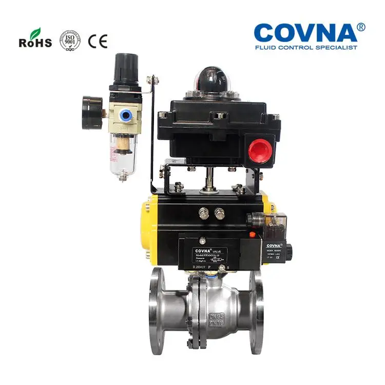 COVNA Air Automated Valve DN200 Flanged Ball Valve With Pneumatic Actuator 1.5 inch