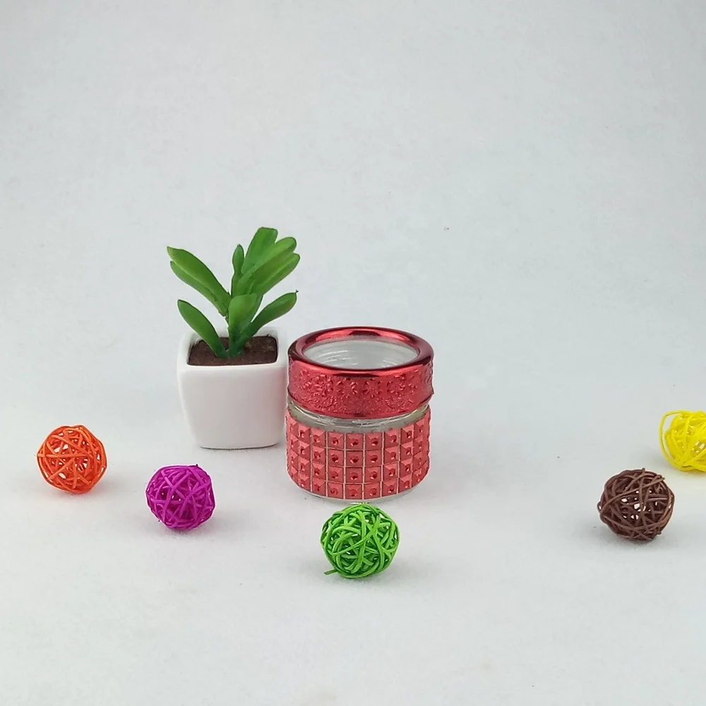 Mini beaded design airtight glass honey jar