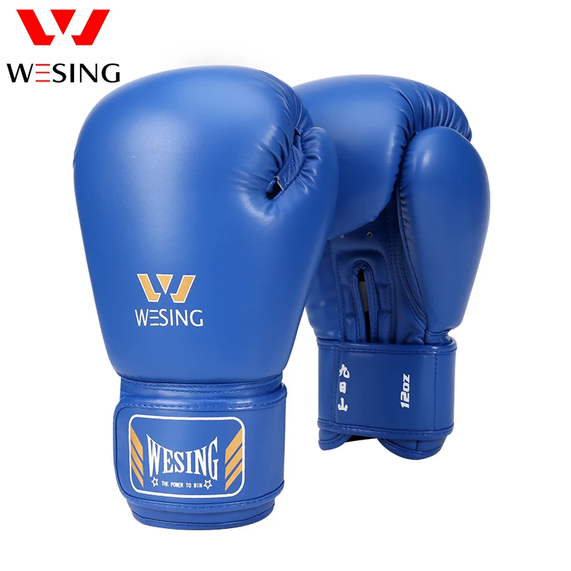 Wesing High Quality Custom Logo Guantes Boxing Gloves Wholesale Pu Leather Red Boxing Gloves
