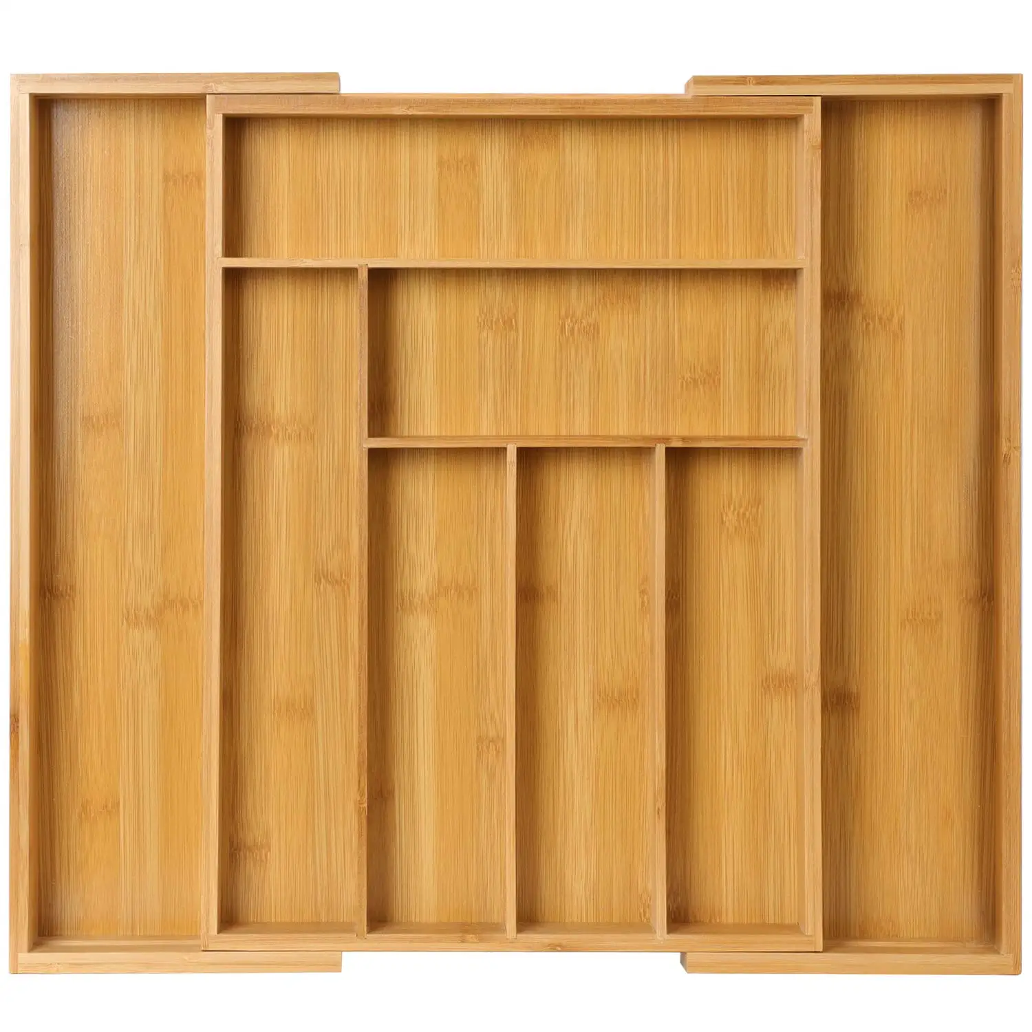 Bamboo expandable drawer organizer for utensils holder adjustable cutlery tray and utensil tray wooden drawer dividers organizer