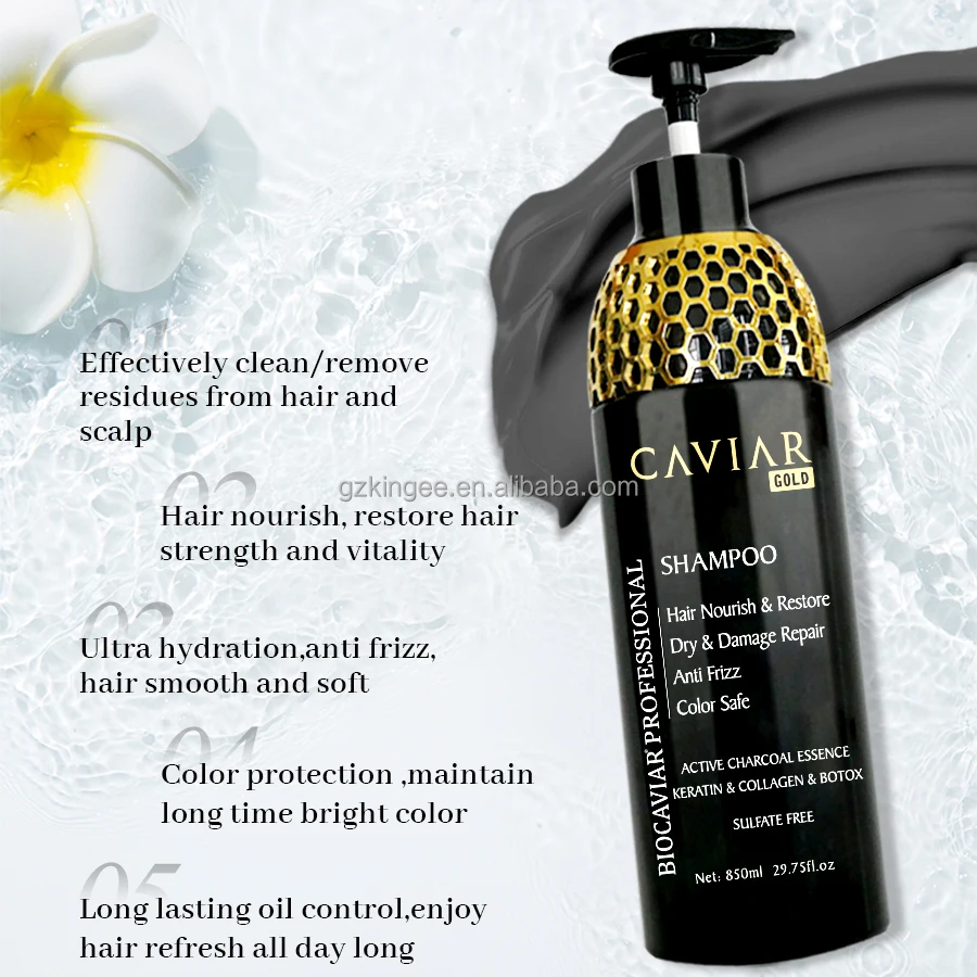 2022 New Formula Deep Clean Black Cream Gold Biocaviar Hair Shampoo Rich  Keratin Protein for Oil Control Anti Dandruff