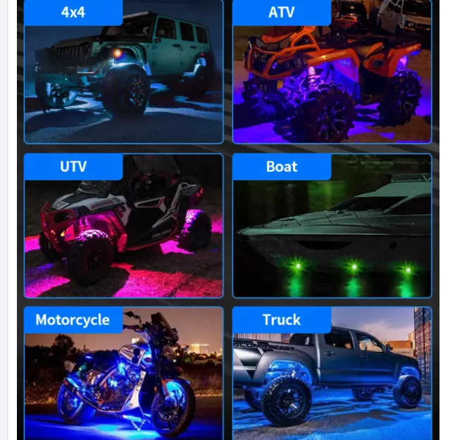 Aurora 2inch Single led Pods color Off Road LED Rock Light car rock lights