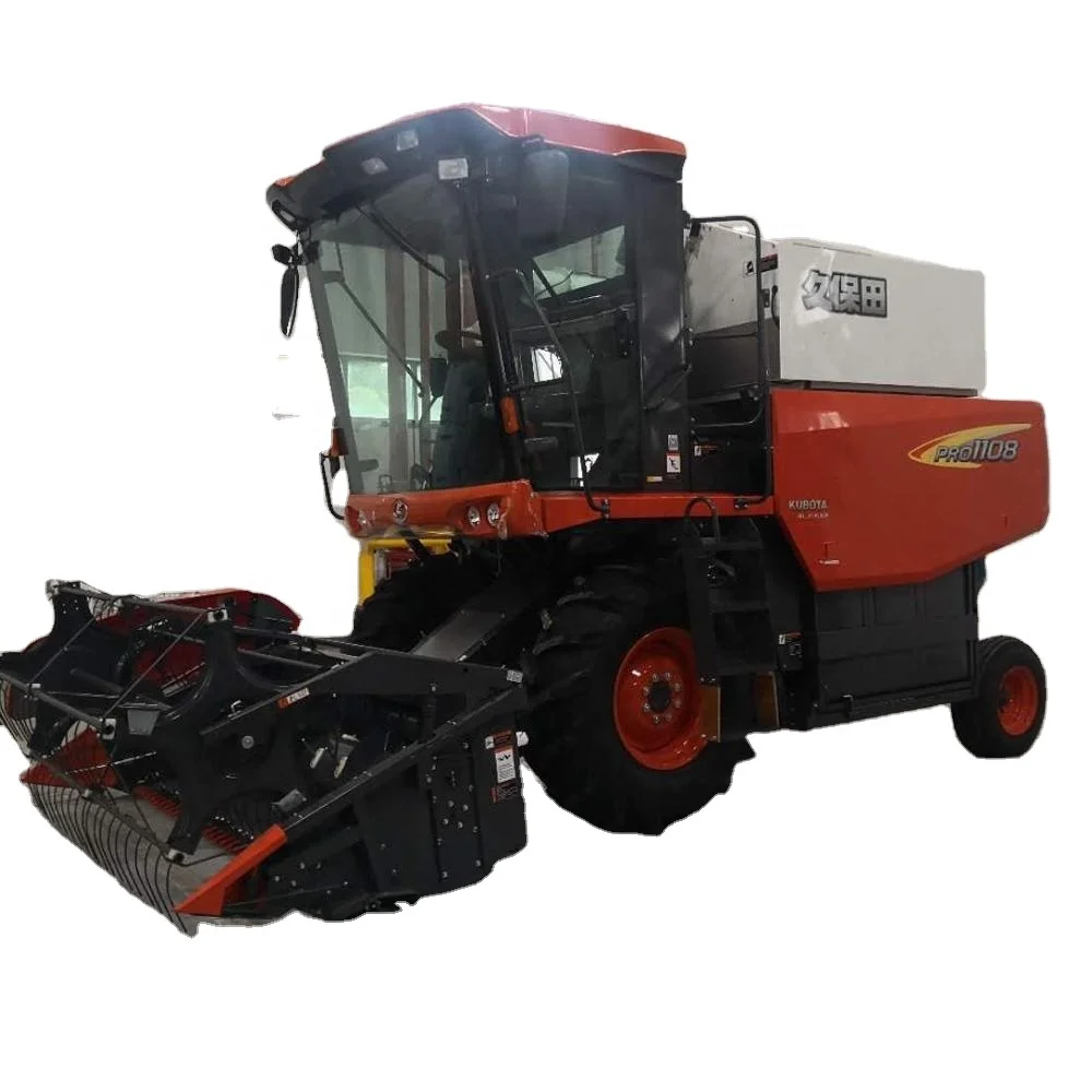 Overall Dimension 5900x2900x3350mm Kubota 4LZ-6A2(PRO1108) Harvester With Air-conditioned Cab