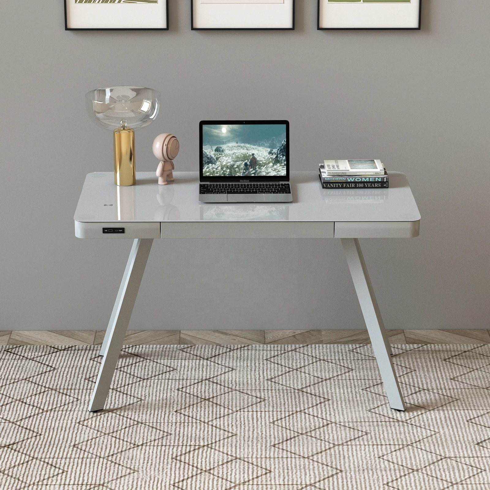 High Quality Smart Audio Tempered Glass Safety Round Table Corner To Prevent Bumping Non-Slip Foot Pad Side Table