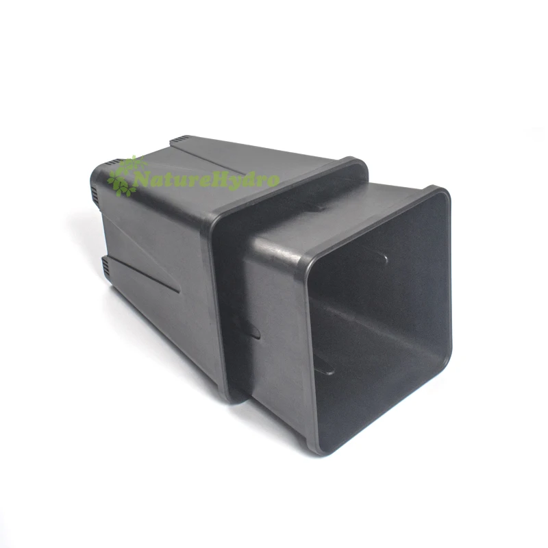 2 Gallon Black Square Plastic Nursery Grow Bucket Plant Pots For Sale
