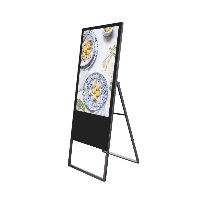 49 55 Inch Moveable Foldable Display Advertising Screen Portable Lcd Digital Signage Poster  in Restaurant Shopping Mall