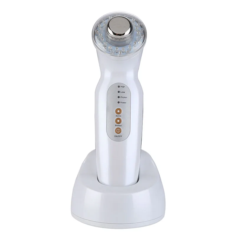 Newest Handheld Home Use Rechargeable Photon Ultrasonic Skin Care device FF1388B ultrasonic massager ion infrared facial massage