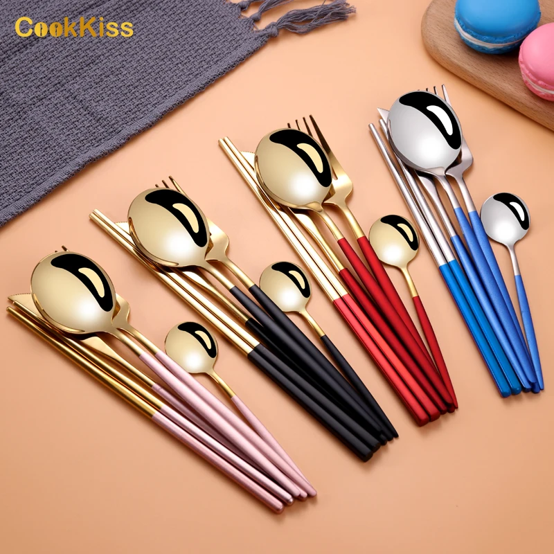 Португальские высококачественные многоразовые зеркальные полировочные столовые приборы с длинной ручкой ложки вилки ножи набор столовых приборов из нержавеющей стали