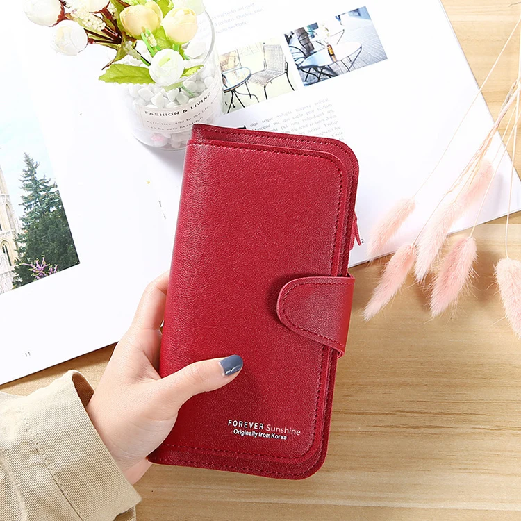 Multiple Slots Women Wallets Long Design Lady PU Leather Clutch Card Holder Ladies Purse