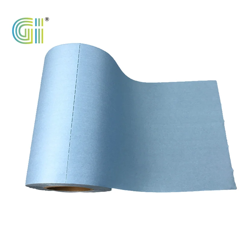 Blue roll Wood Pulp Polyester Paper Non-woven Fabric dry wiping rags hand cloth Industrial Cleaning Wipes