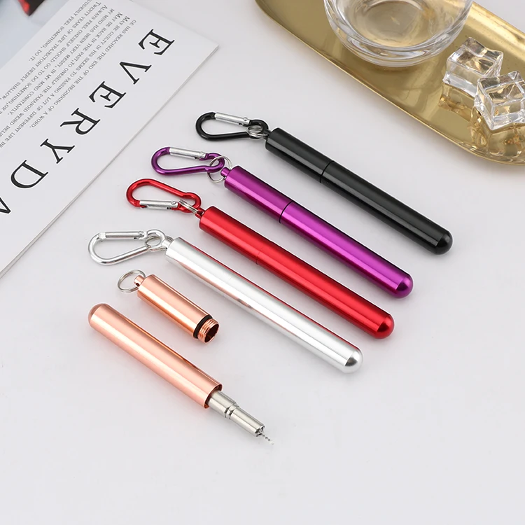 304 stainless steel straws metal telescopic straws amazon hot style telescopic straws aluminum box packaging